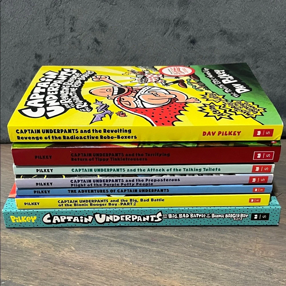 Captain Underpants Book Set of 7 new kids books reading #98